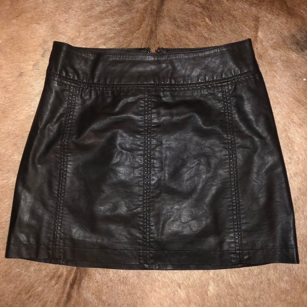Free people vegan leather mini skirt